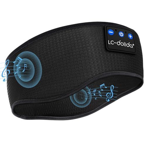 LC-dolida スリープヘッドホン Bluetooth ワイヤレスバンドスリープヘッドホン 薄型HDステレオスピーカーで音楽を聴く 横向き寝 スポーツ 旅行に最適 男性 女性へのギフトに最適s