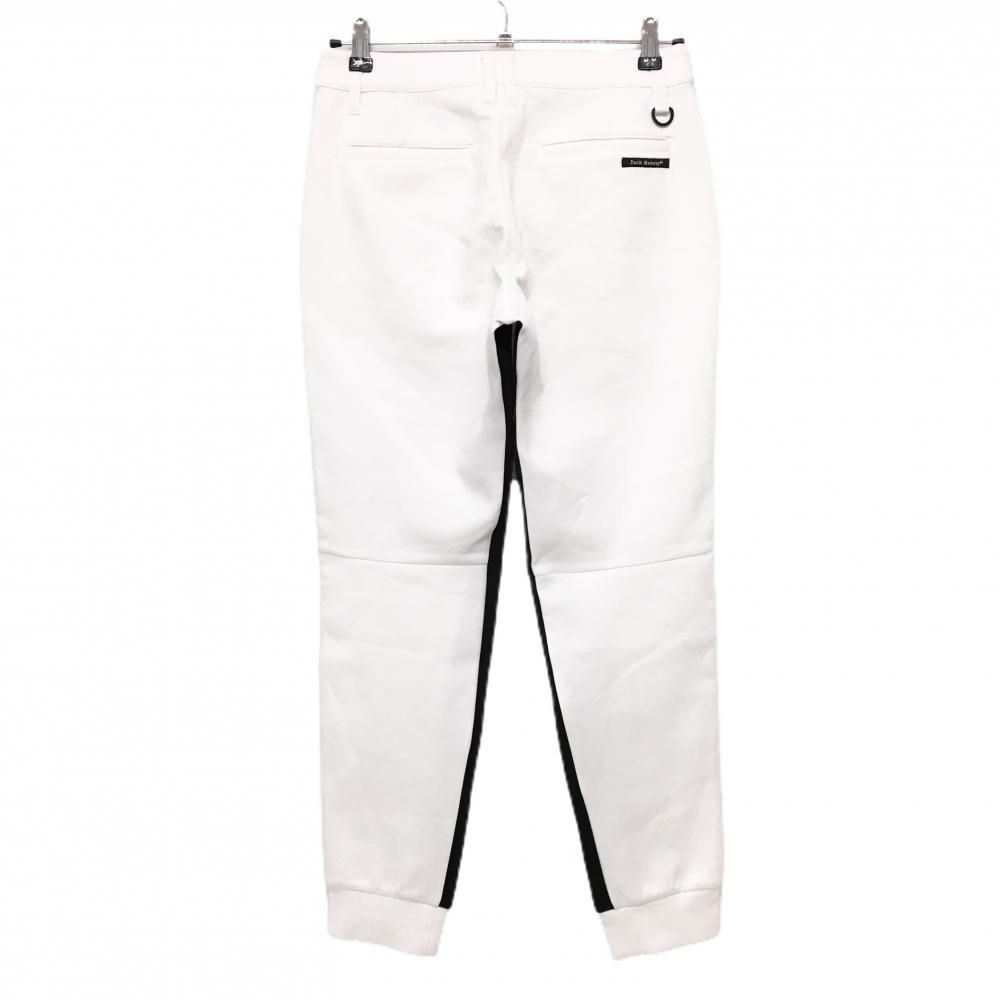 ｓｉｍｃｏジャックバニー　ホワイトジョガーパンツ 新品 美品】ジャックバニー ジョガーパンツ 白×黒 ストレッチ サイドロゴ