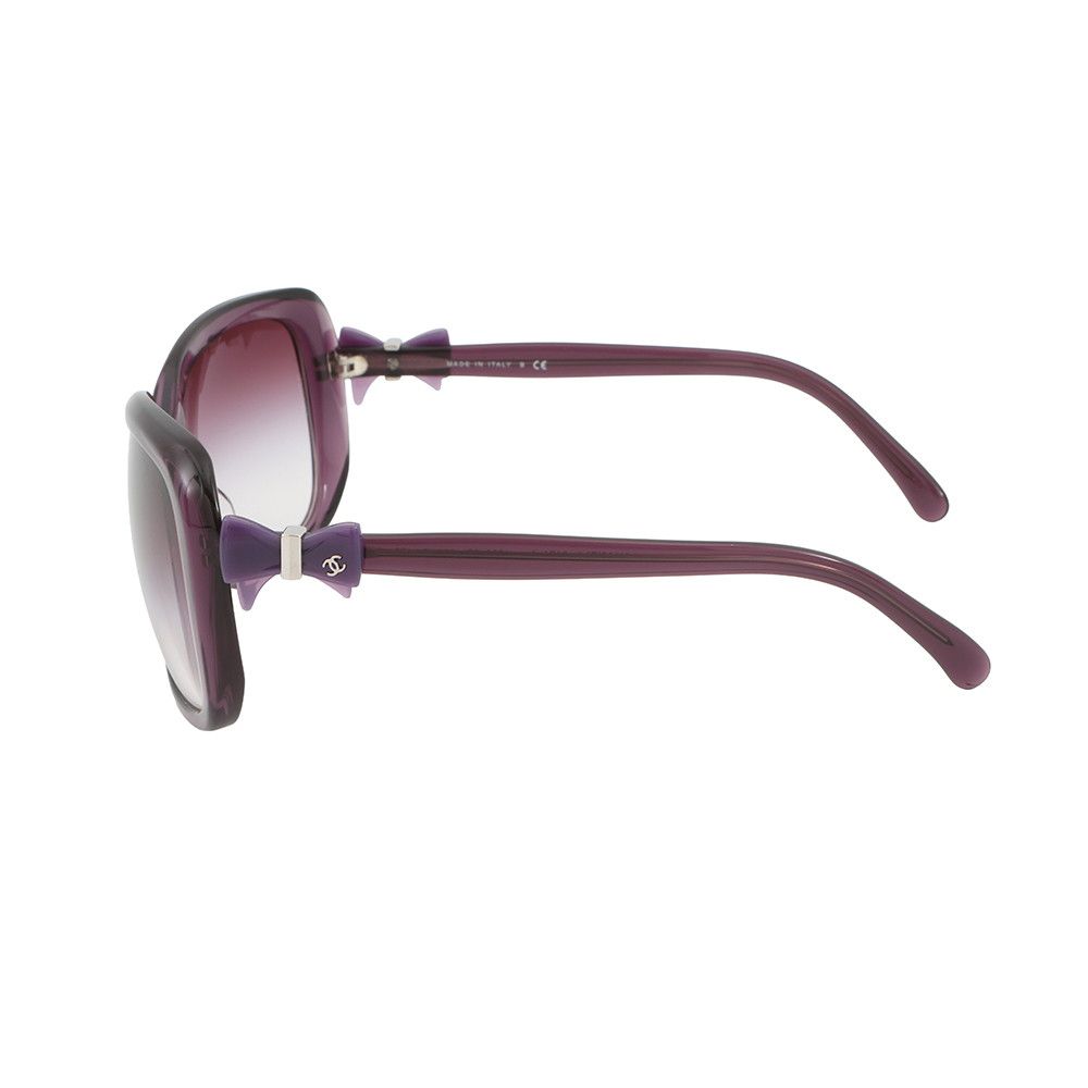 ヒマワリ様 美品 CHANEL パープル リボン ココ サングラス 5171A シャネル サングラス リボンモチーフ ココマーク 60□17 135 5171-A