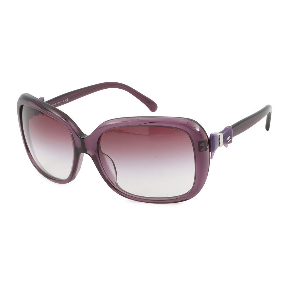 ヒマワリ様 美品 CHANEL パープル リボン ココ サングラス 5171A シャネル サングラス リボンモチーフ ココマーク 60□17 135 5171-A