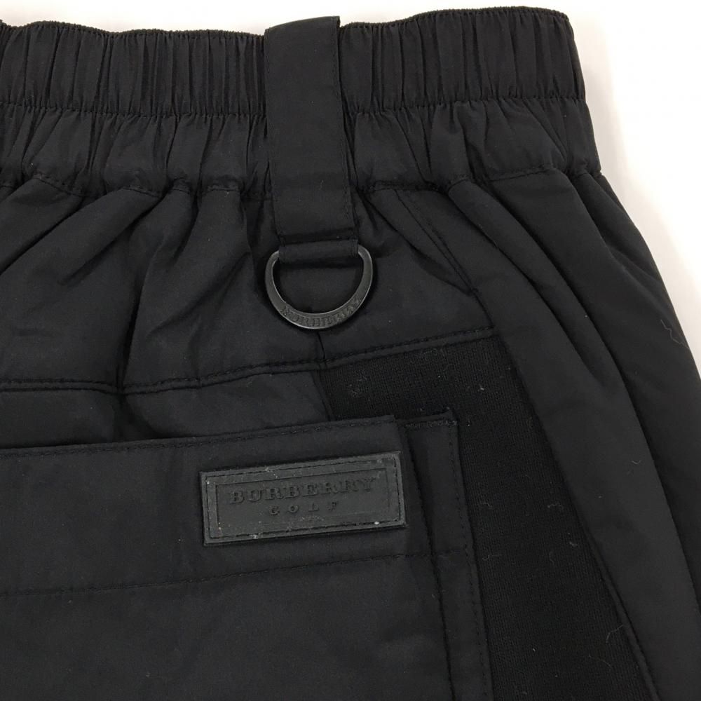 超美品】バーバリーゴルフ 中綿パンツ 黒 サイド切替 ウエスト一部ゴム