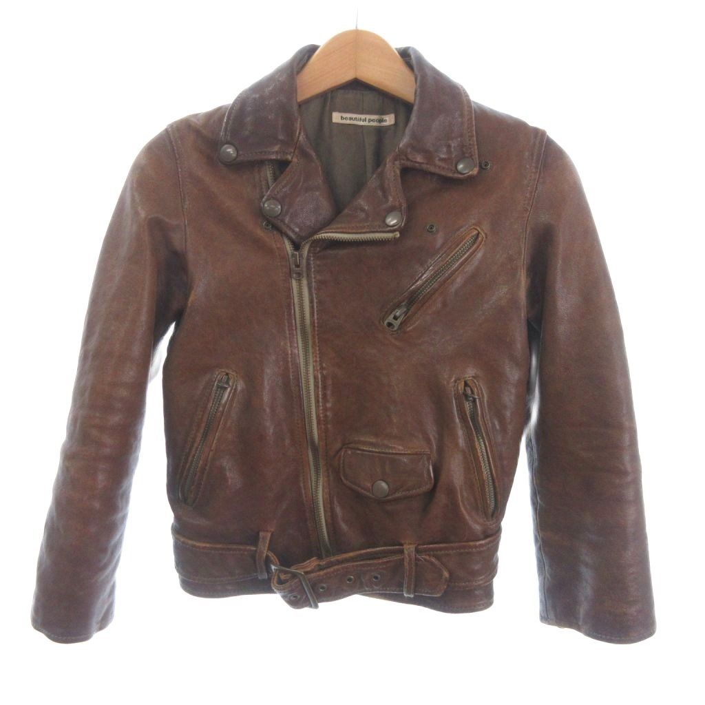 希少☆beautiful peopleブラウン レザージャケット ライダース ビューティフルピープル beautiful people ライダース レザー