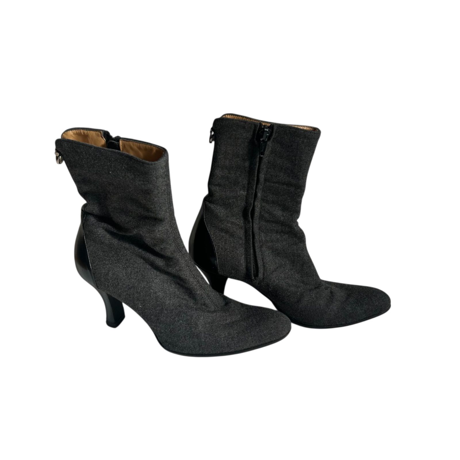 セリーヌショートブーツ CELINE セリーヌ ショートブーツ グレー レディース 36サイズ【DD132