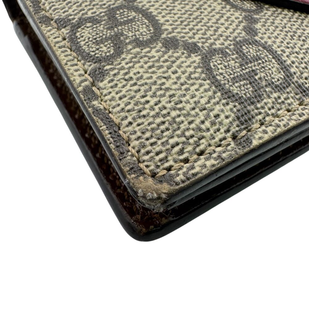 GUCCI レザー 二つ折り財布 ハート金具　ブラウンレッド　ヴィンテージ GUCCI レザー 二つ折り財布 ハート金具 ブラウンレッド ヴィンテージ
