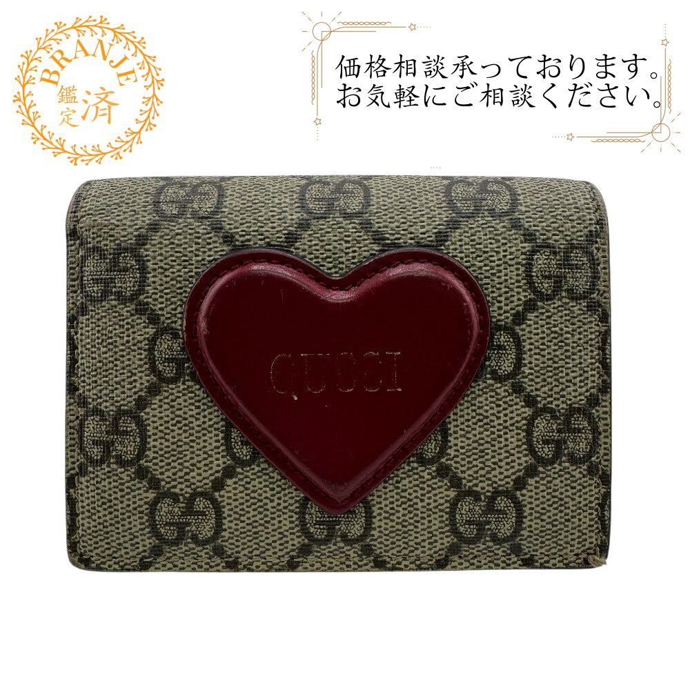 GUCCI レザー 二つ折り財布 ハート金具　ブラウンレッド　ヴィンテージ 楽天市場】グッチ 財布 ハート（形状（財布）二つ折り財布）の通販