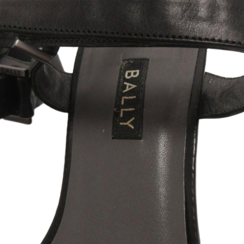 バリー BALLY レザー ストラップ サンダル ブラック 4.5EU 7US 約24.5