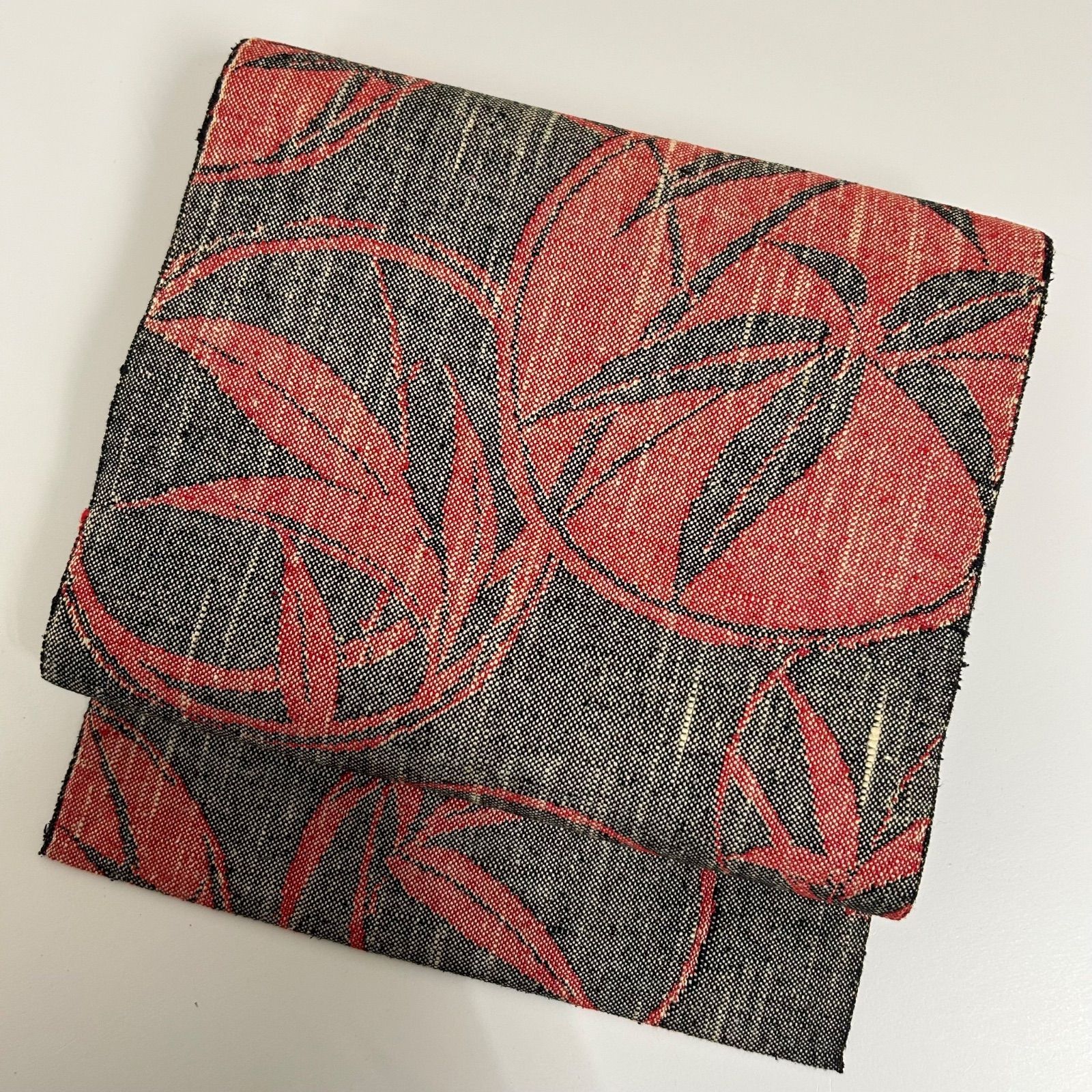 名古屋帯 正絹 真綿紬 織柄 丸に草 八寸 MA-3443 - メルカリ