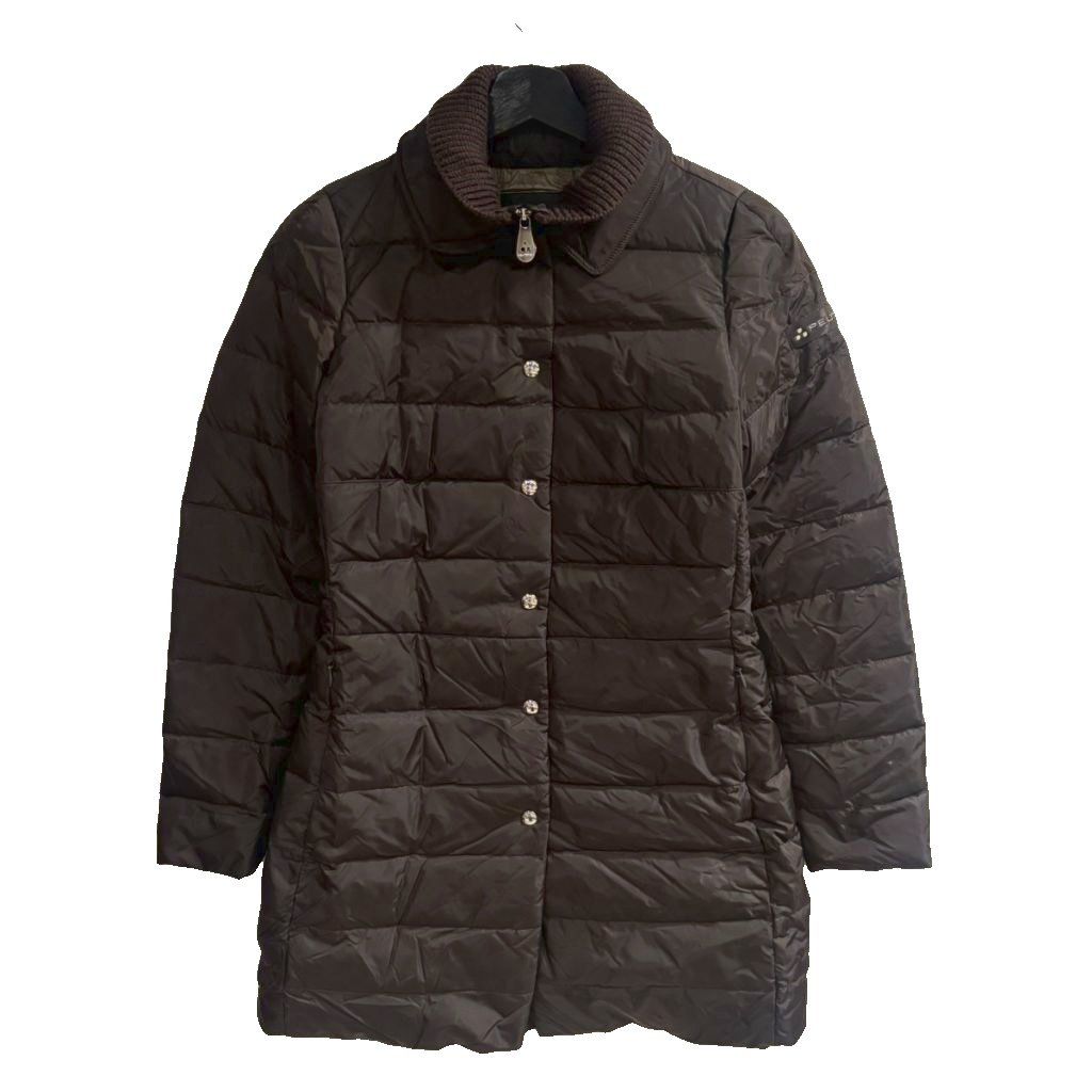 ピューテリー PEUTEREY コート ダウン ナイロン 40 茶 ブラウン □TC