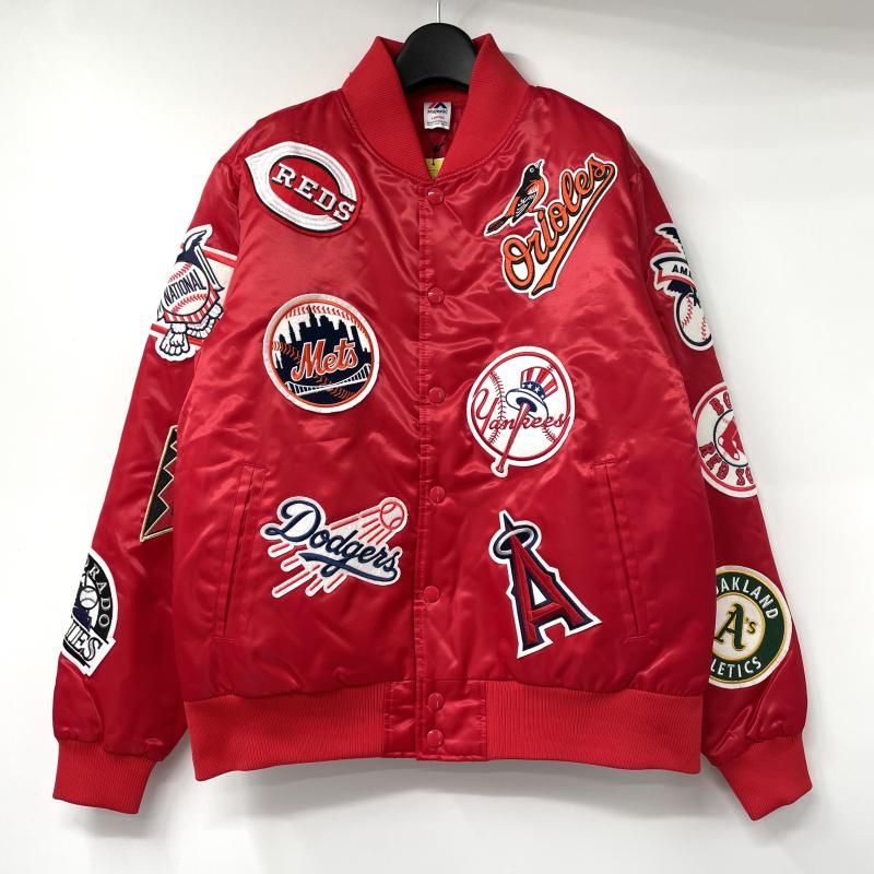 中古】MAJESTIC MLBワッペンスタジャン MM23-ML-8F08-RD-LG 赤 サイズL