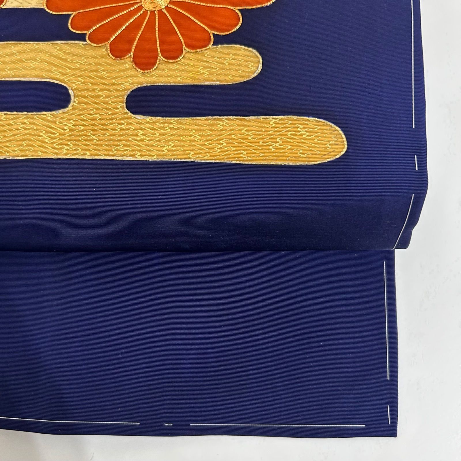 名古屋帯 正絹 塩瀬 金駒刺繍 美しい染めの花 九寸 MA-3445 - メルカリ