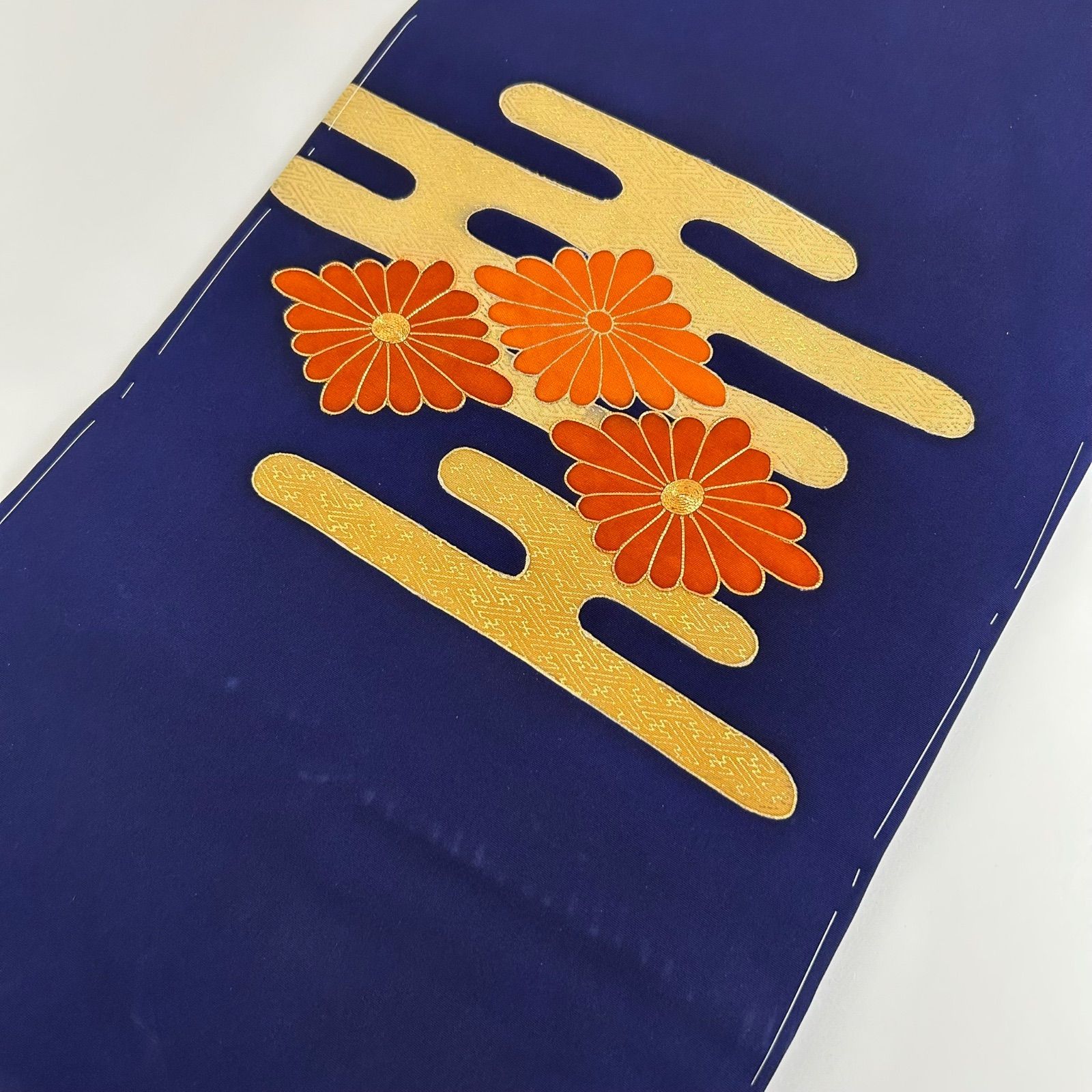 名古屋帯 正絹 塩瀬 金駒刺繍 美しい染めの花 九寸 MA-3445 - メルカリ