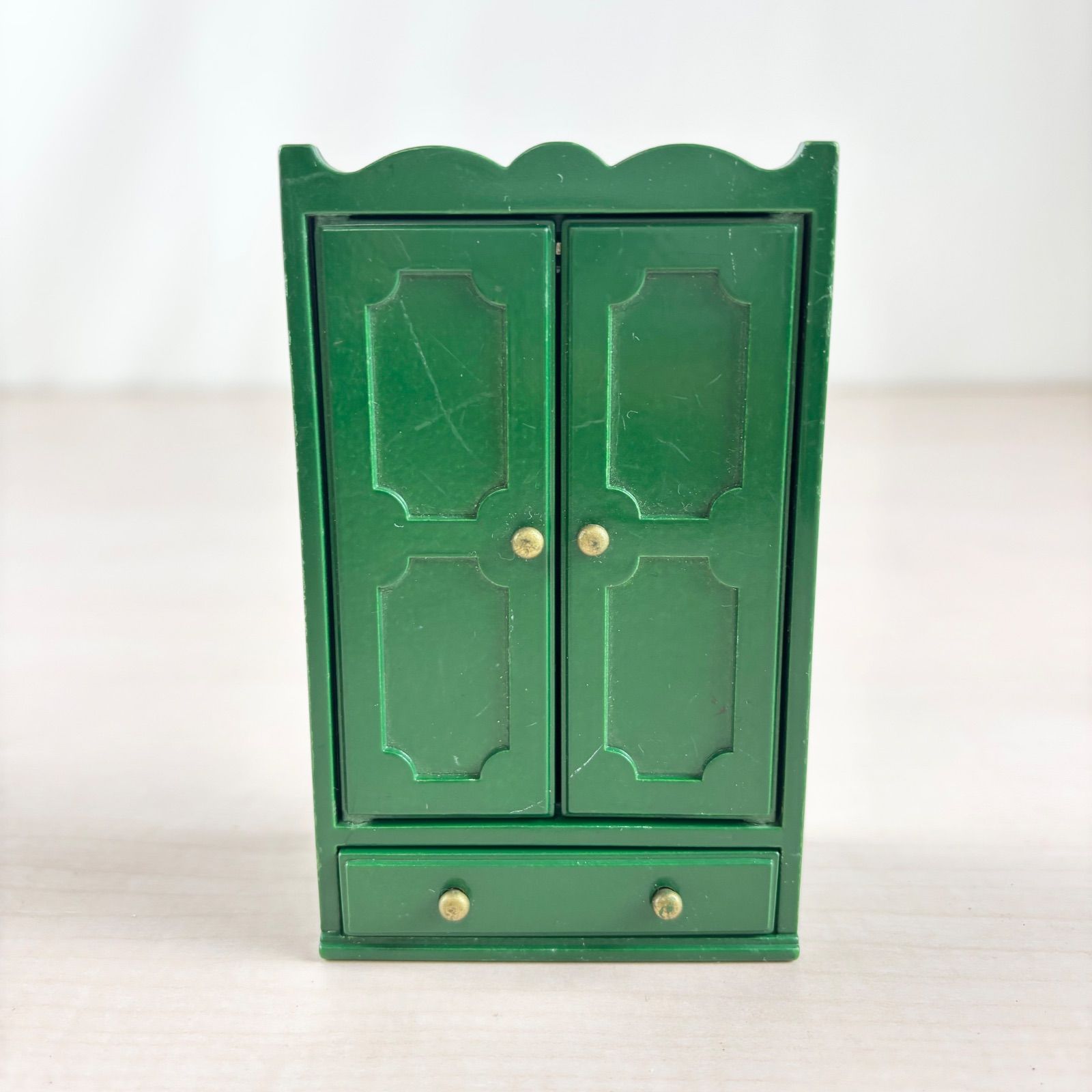 初期】シルバニアファミリー 緑の家具 セット③ 食器棚 クローゼット