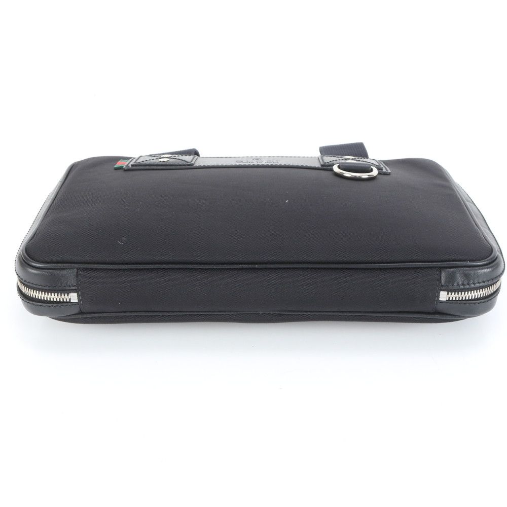 美品 グッチ シェリー ライン 281906 レザー ナイロン ビジネス バッグ