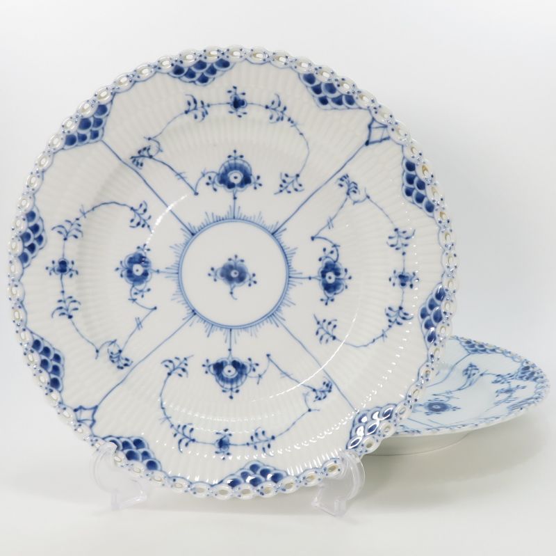 ロイヤルコペンハーゲン フルレース□ブルーフルーテッド フルレース