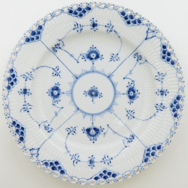 ロイヤルコペンハーゲン フルレース□ブルーフルーテッド フルレース