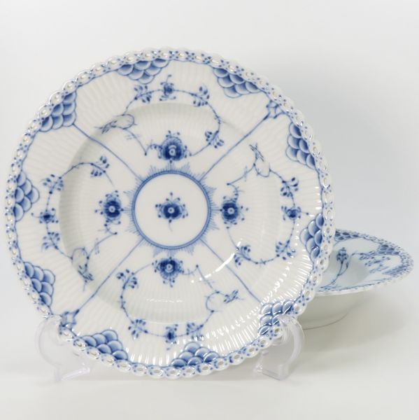 ロイヤルコペンハーゲン フルレース□ブルーフルーテッド フルレース