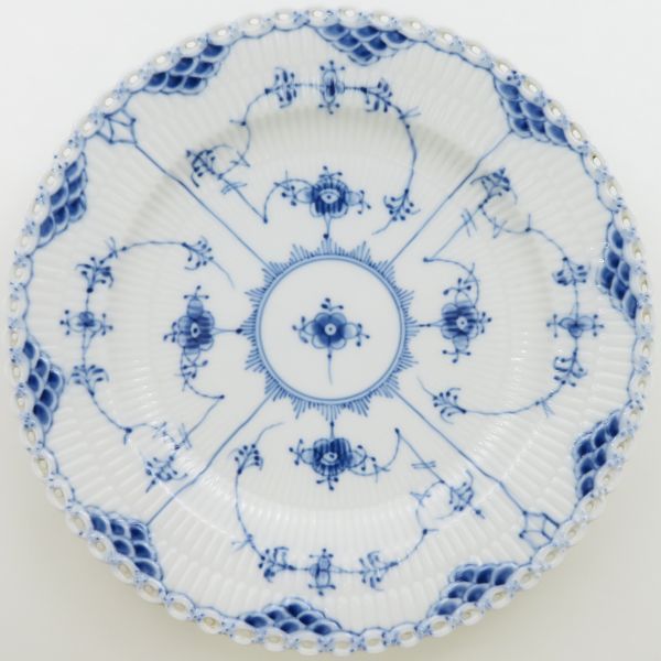 ロイヤルコペンハーゲン フルレース□ブルーフルーテッド フルレース