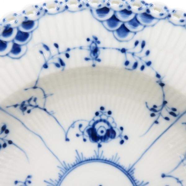 ロイヤルコペンハーゲン フルレース□ブルーフルーテッド フルレース