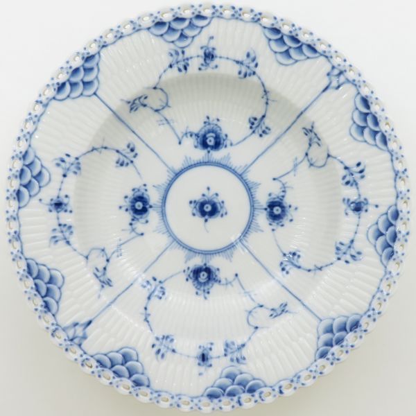 ロイヤルコペンハーゲン フルレース□ブルーフルーテッド フルレース