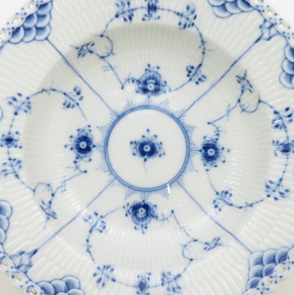 ロイヤルコペンハーゲン フルレース□ブルーフルーテッド フルレース