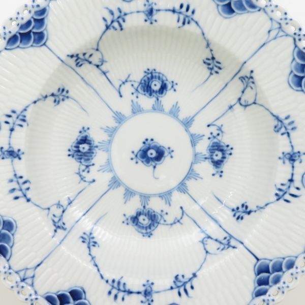 ロイヤルコペンハーゲン フルレース□ブルーフルーテッド フルレース