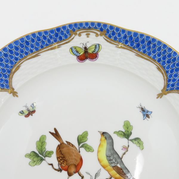 ヘレンド プレート□ロスチャイルドバード ブルースケール ディナー