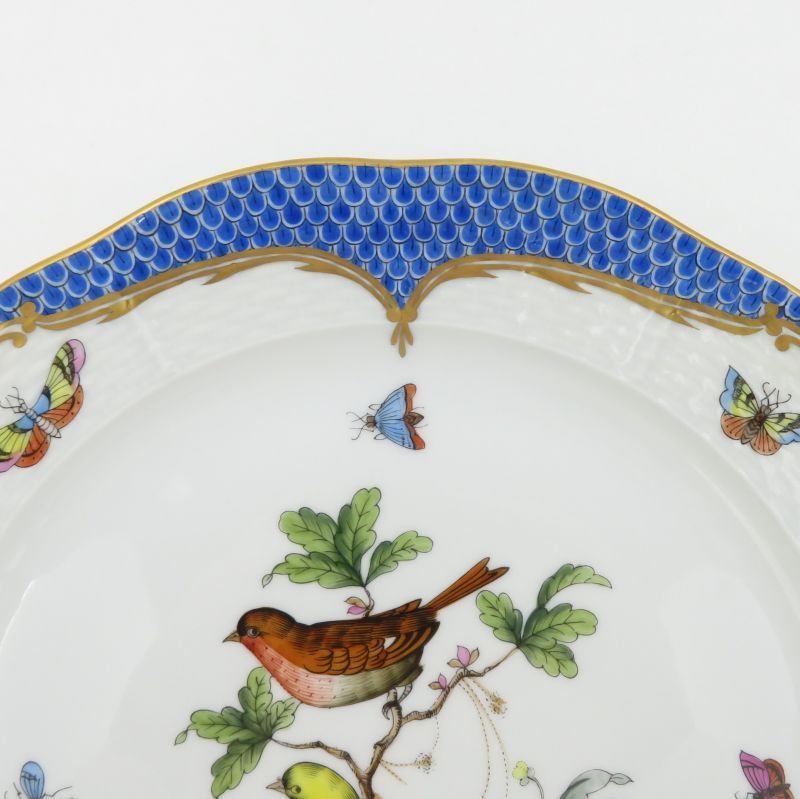 ヘレンド プレート□ロスチャイルドバード ブルースケール ディナー