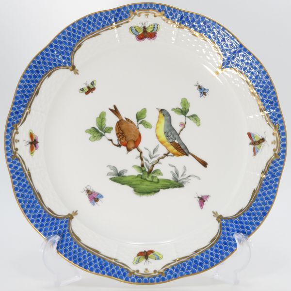 ヘレンド プレート□ロスチャイルドバード ブルースケール ディナー