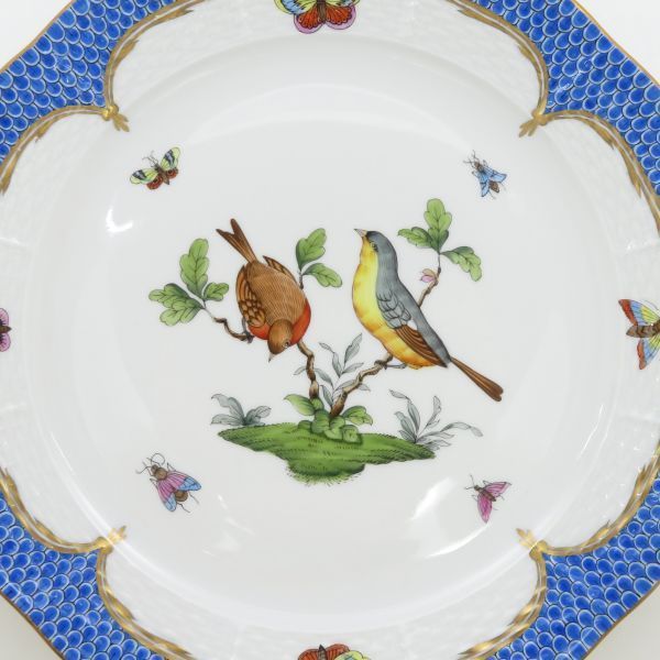 ヘレンド　ロスチャイルドバード　ブルースケール　プレート ロスチャイルド・バード ブルースケール] ティーカップ&ソーサー