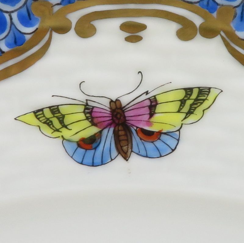 ヘレンド プレート□ロスチャイルドバード ブルースケール ディナー