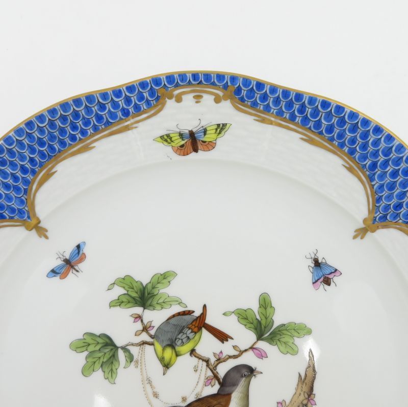 ヘレンド プレート□ロスチャイルドバード ブルースケール ディナー