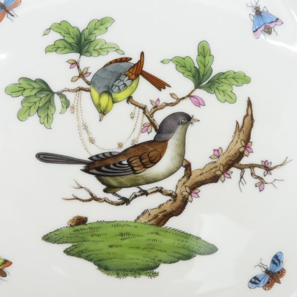 ヘレンド プレート□ロスチャイルドバード ブルースケール ディナー