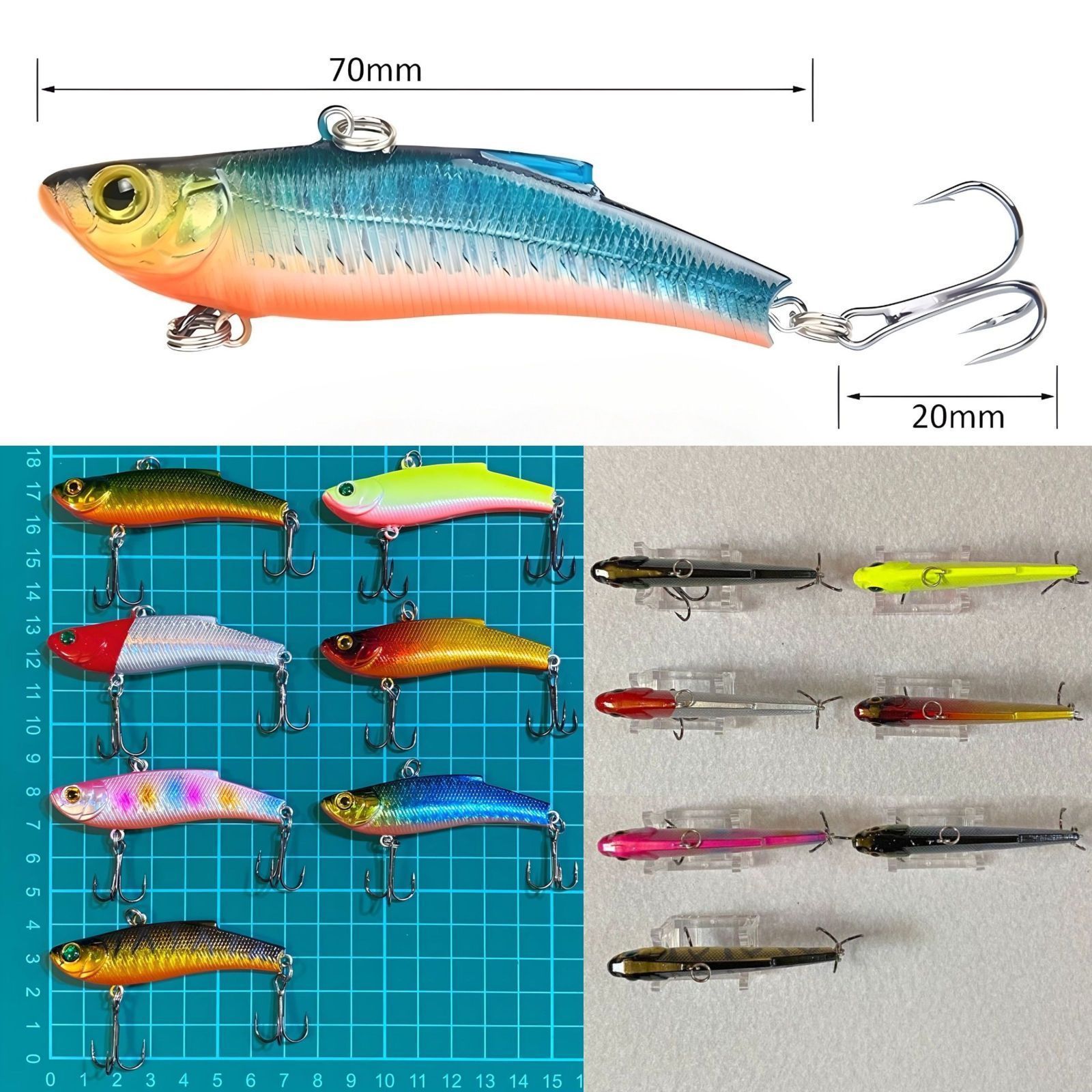 16g バイブレーション 7色×3セット レンジバイブ 風 ルアー VIB