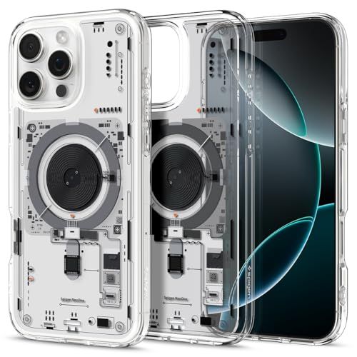 Spigen iPhone 16 Pro Max ケース MagSafe対応 クリア ストラップホール 米軍MIL規格 ウルトラ・ハイブリッド・マグフィット ACS08791 (ネオ・ワン)s
