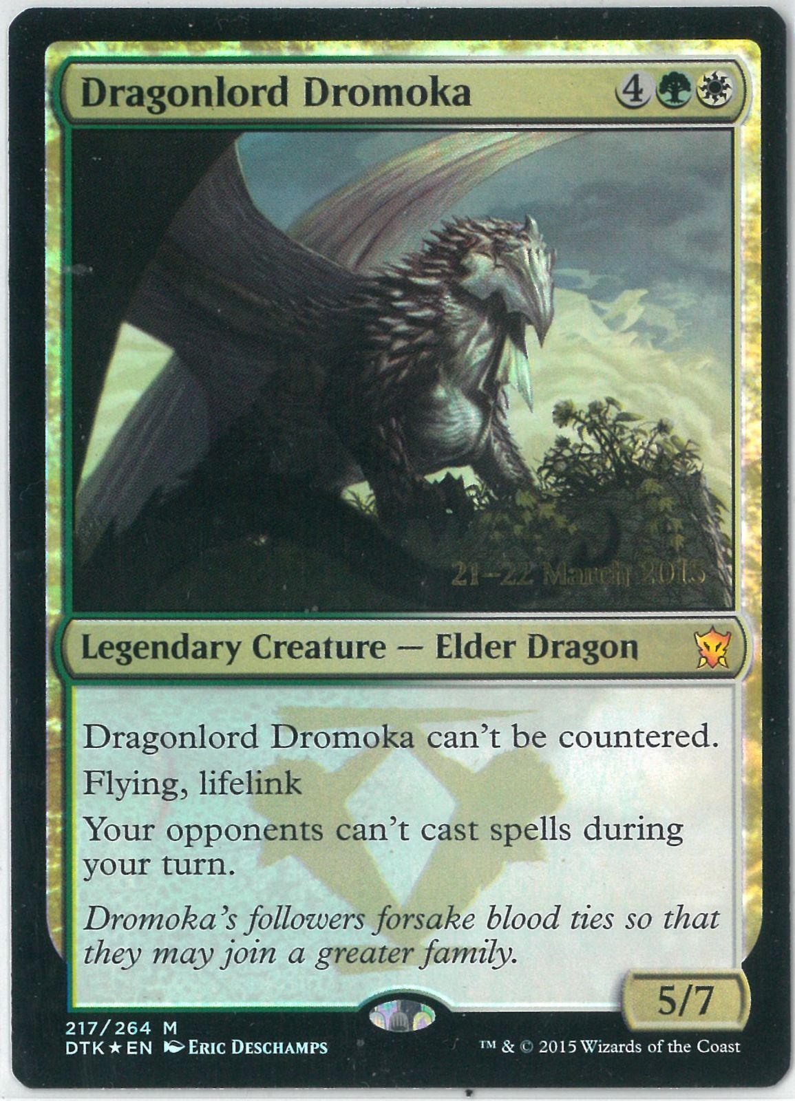 プレリリースFOIL/MTG/英語版/龍王ドロモカ/Dragonlord Dromoka