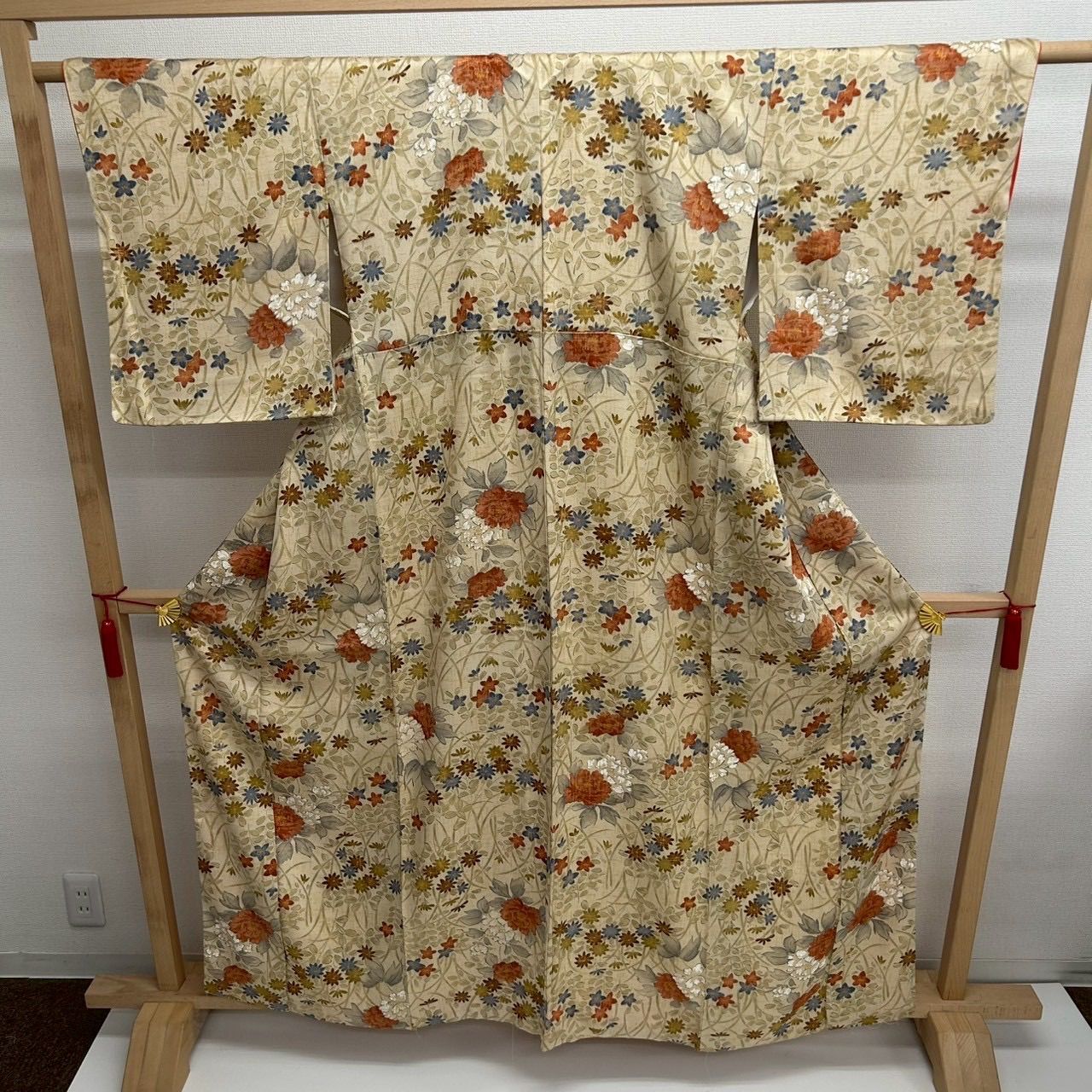 【ミヒャエル様❤️昭和レトロ ヴィンテージ モガファッション 着物 正絹小紋】 竹に雀模様型染小紋着物 志ま亀扱(L69310Pw) 着物紹介