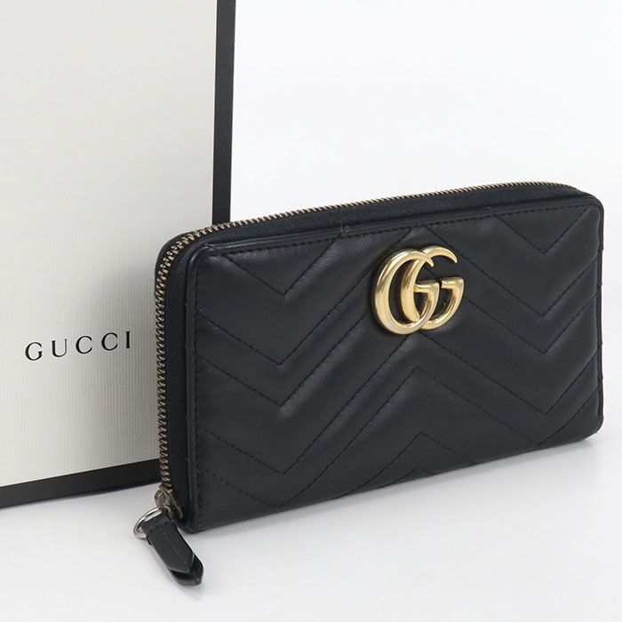 GUCCI グッチ ジップアラウンドウォレット GGマーモント 443123 長財布