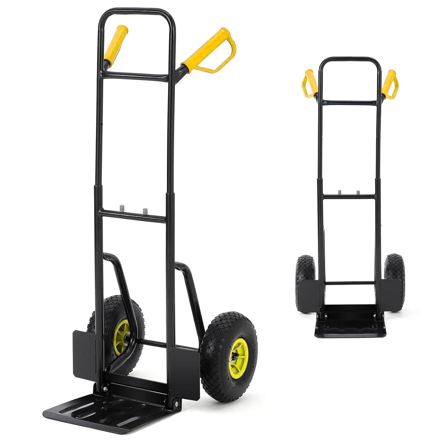 (Garvee) 折りたたみ式の高さ調節可能なトロリー、耐荷重150kg、大型タイヤ、頑丈、屋外レクリエーション、さまざまな地形、業務用、トロリー、荷物カート、芝生、砂、その他の歩道に適しています。