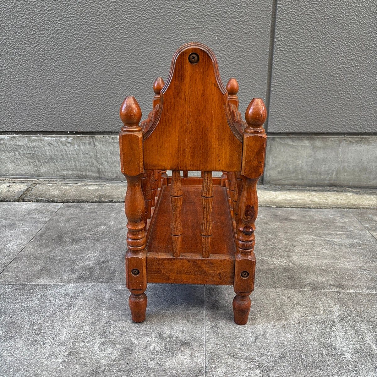 ビンテージ　マガジンラック　スリッパラック　昭和レトロ　木製　3段 ビンテージ マガジンラック スリッパラック 昭和レトロ 木製 3段