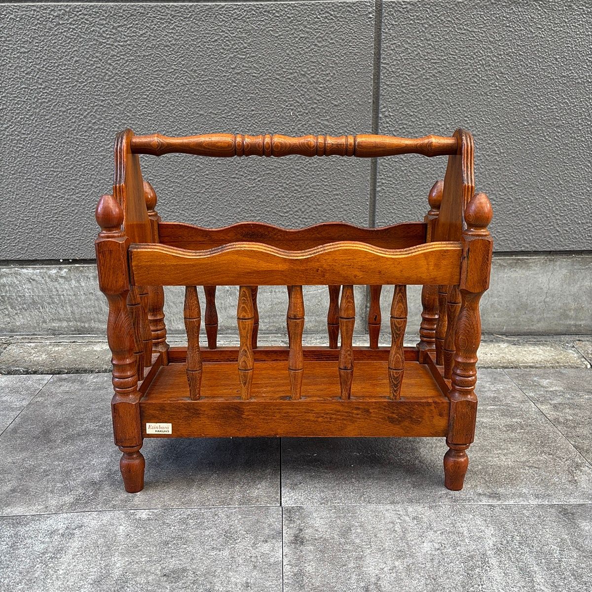 昭和レトロ HAKUHO エジンバラ Ezin bara マガジンラック 木製 ブック