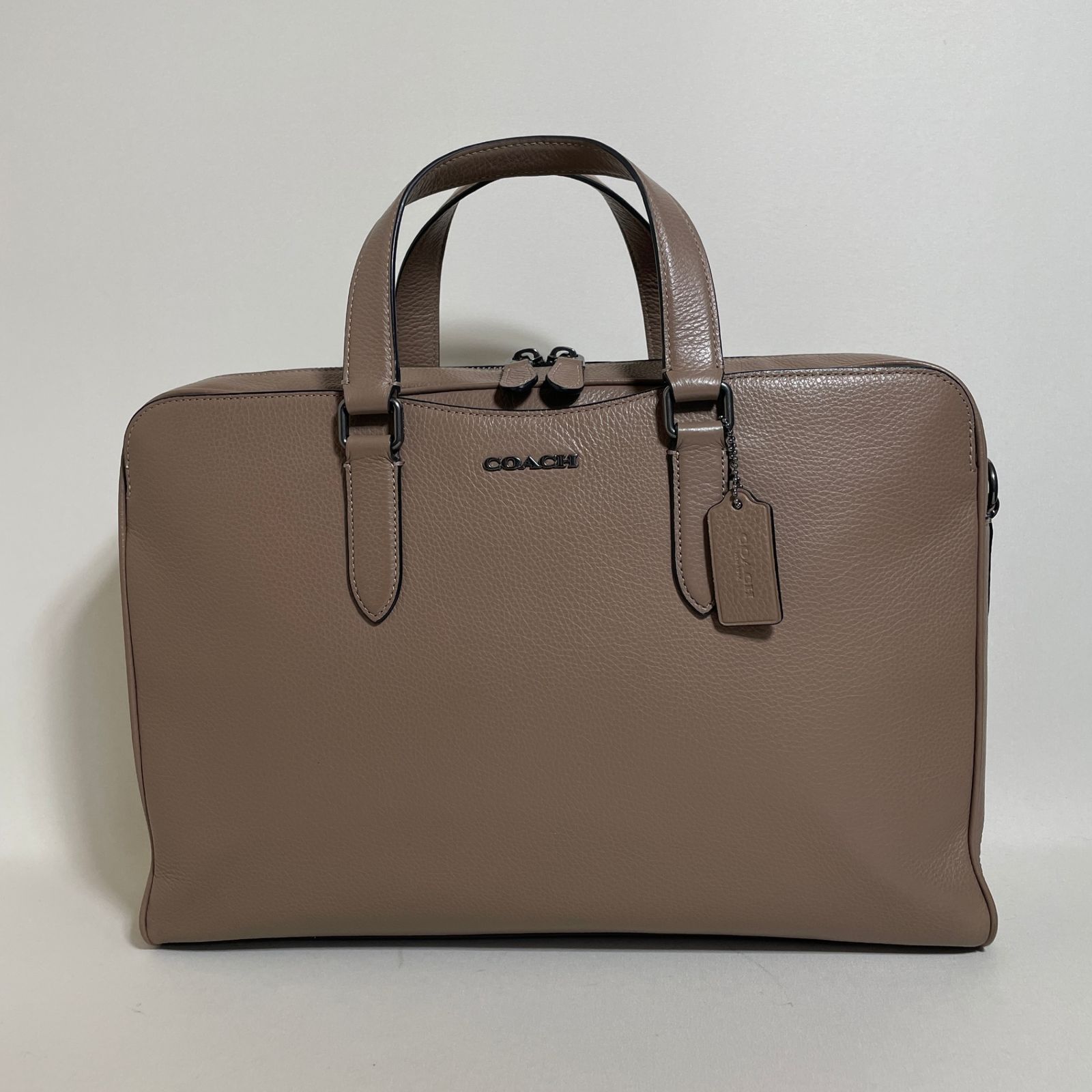 2601-64｜美品｜コーチ ビジネスバッグ レザー グレージュ - メルカリ