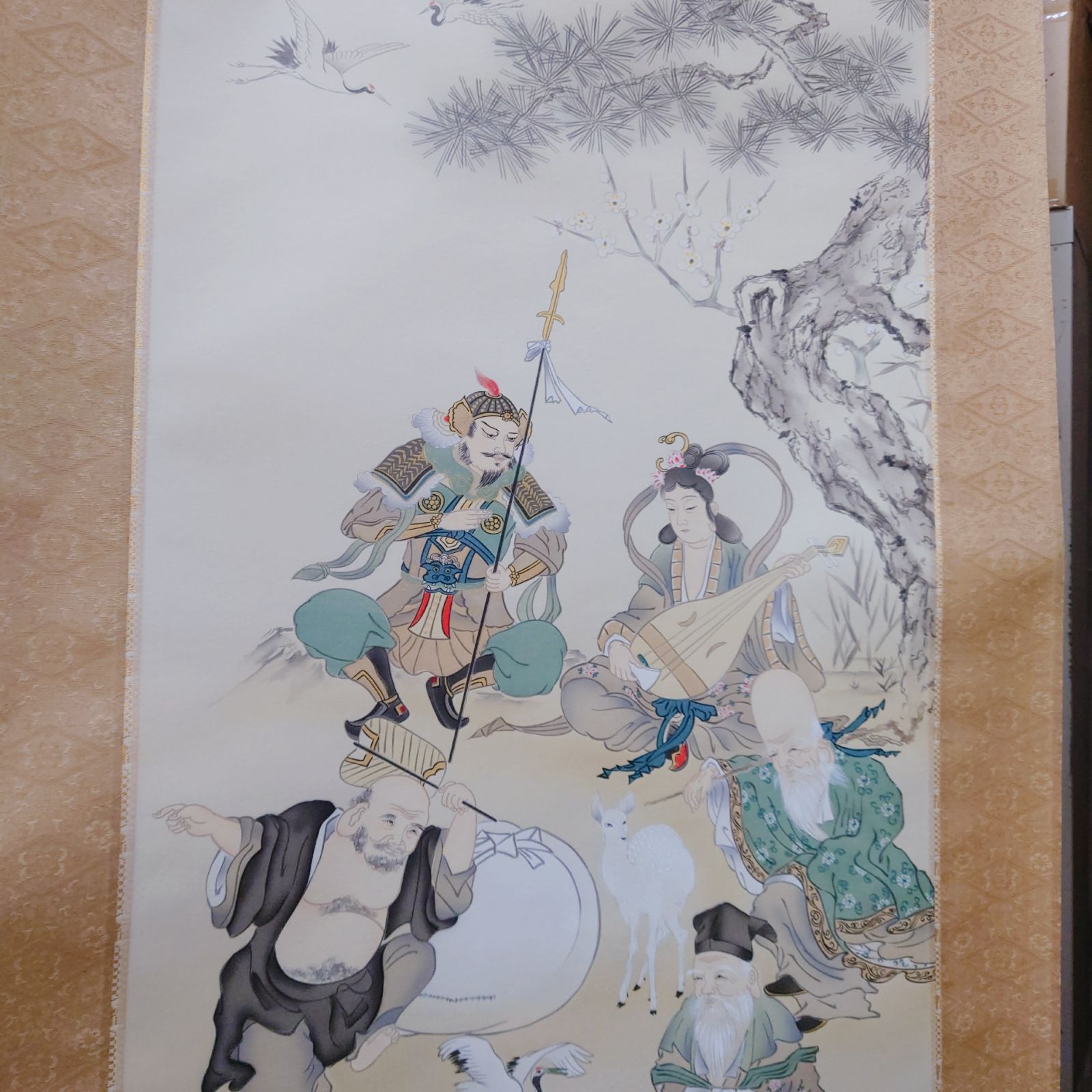 観賞用 掛け軸 掛軸 七福神 篠田雲華 家運隆盛 商売繁盛 厄除け 長寿