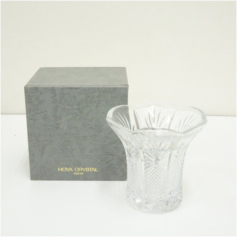 ホヤクリスタル HOYA CRYSTAL フラワーベース花瓶（箱付） 花器