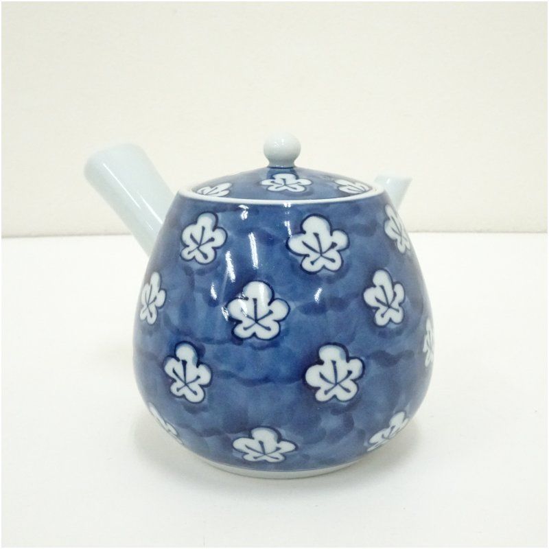 有田焼 源右衛門窯造 古染風梅紋茶器セット（共箱） 茶道具 おしゃれ