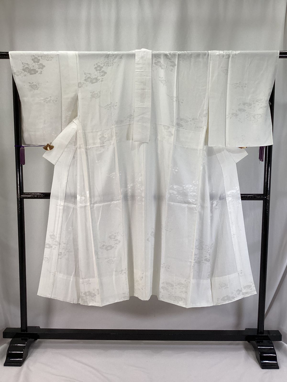 長襦袢/未使用品/正絹/白/単衣袖無双/半衿付/えもんぬき付/適応身長161