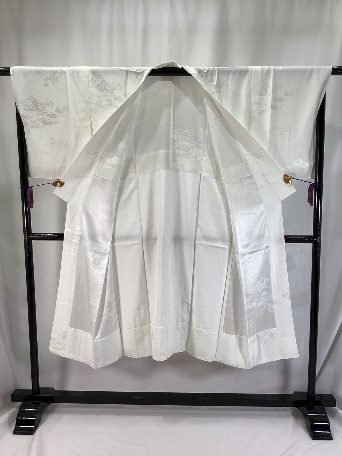 長襦袢/未使用品/正絹/白/単衣袖無双/半衿付/えもんぬき付/適応身長161