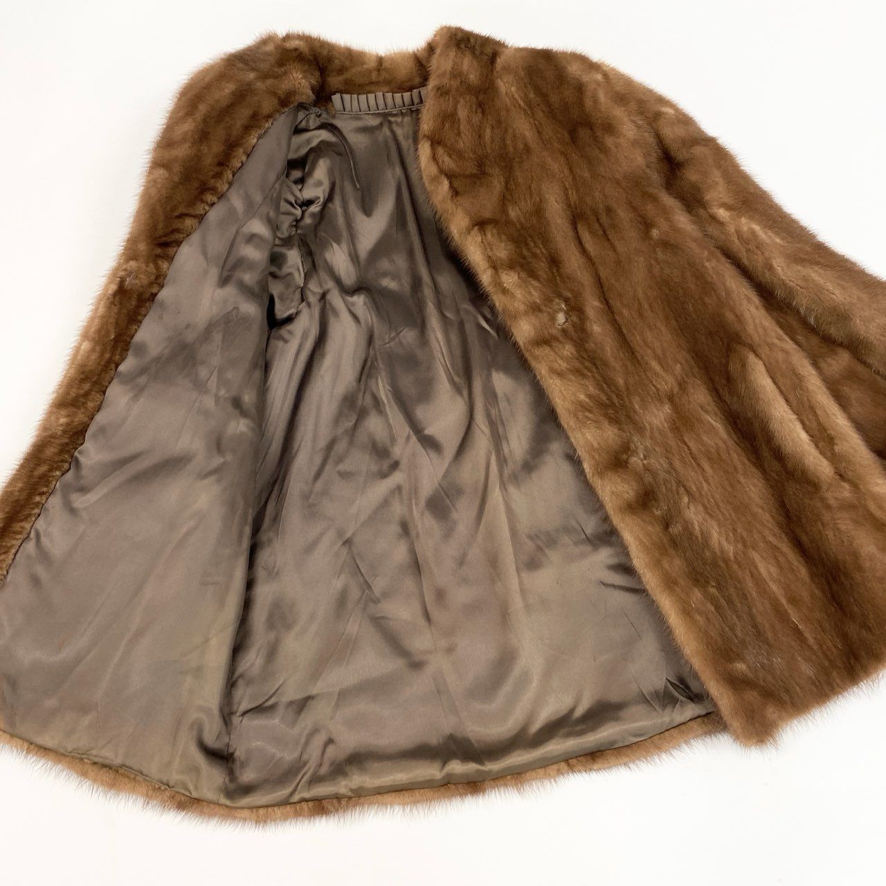 72a27 パステルミンク ファーコート サイズ11 茶系 本毛皮 Pastel Mink