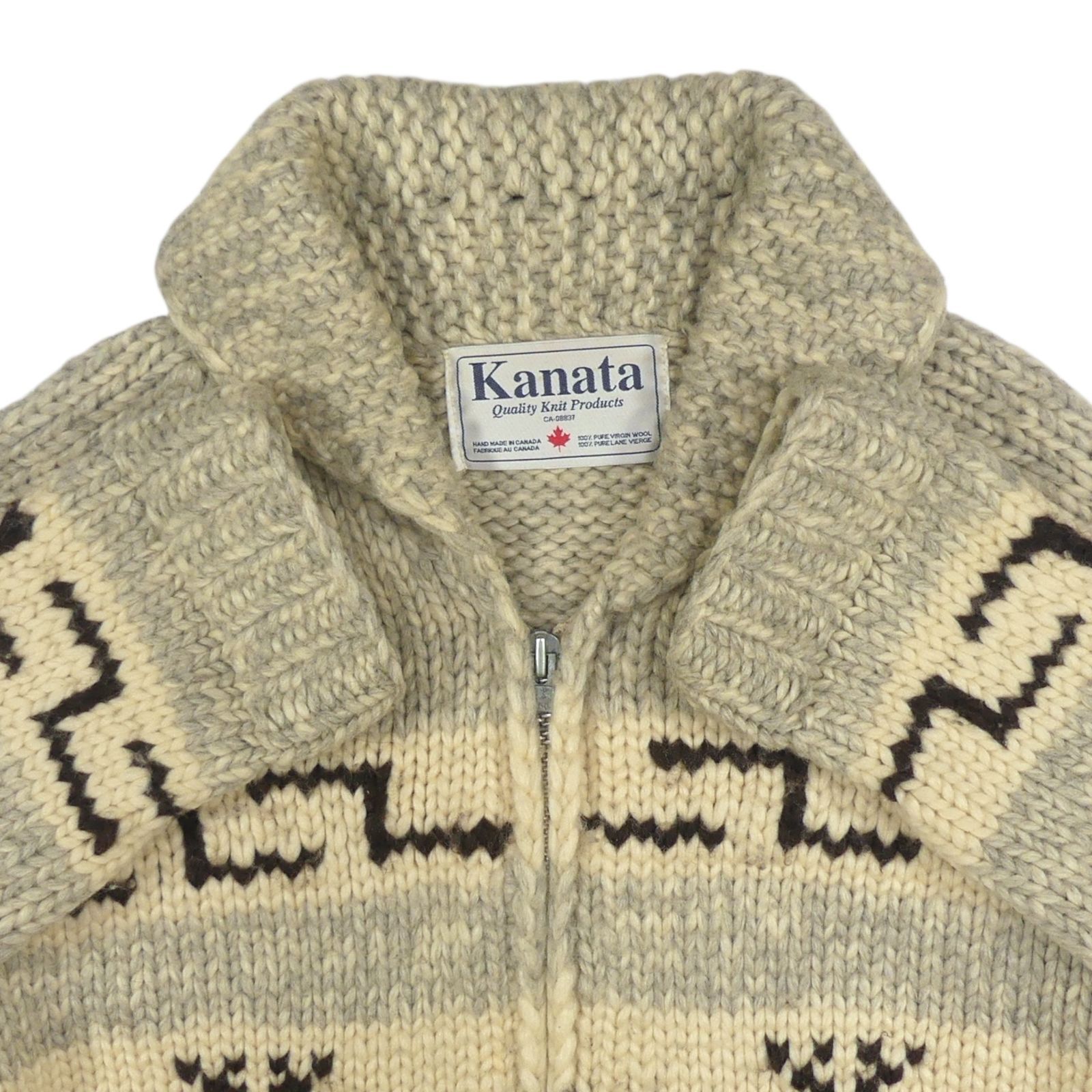 カウチンセーター kanata ニット XL カナダ製 カナタ ウール ハンド