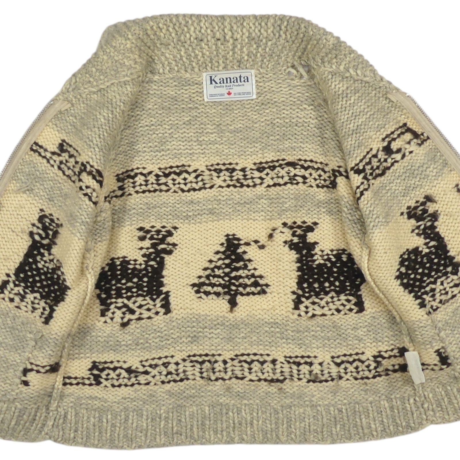 カウチンセーター kanata ニット XL カナダ製 カナタ ウール ハンド