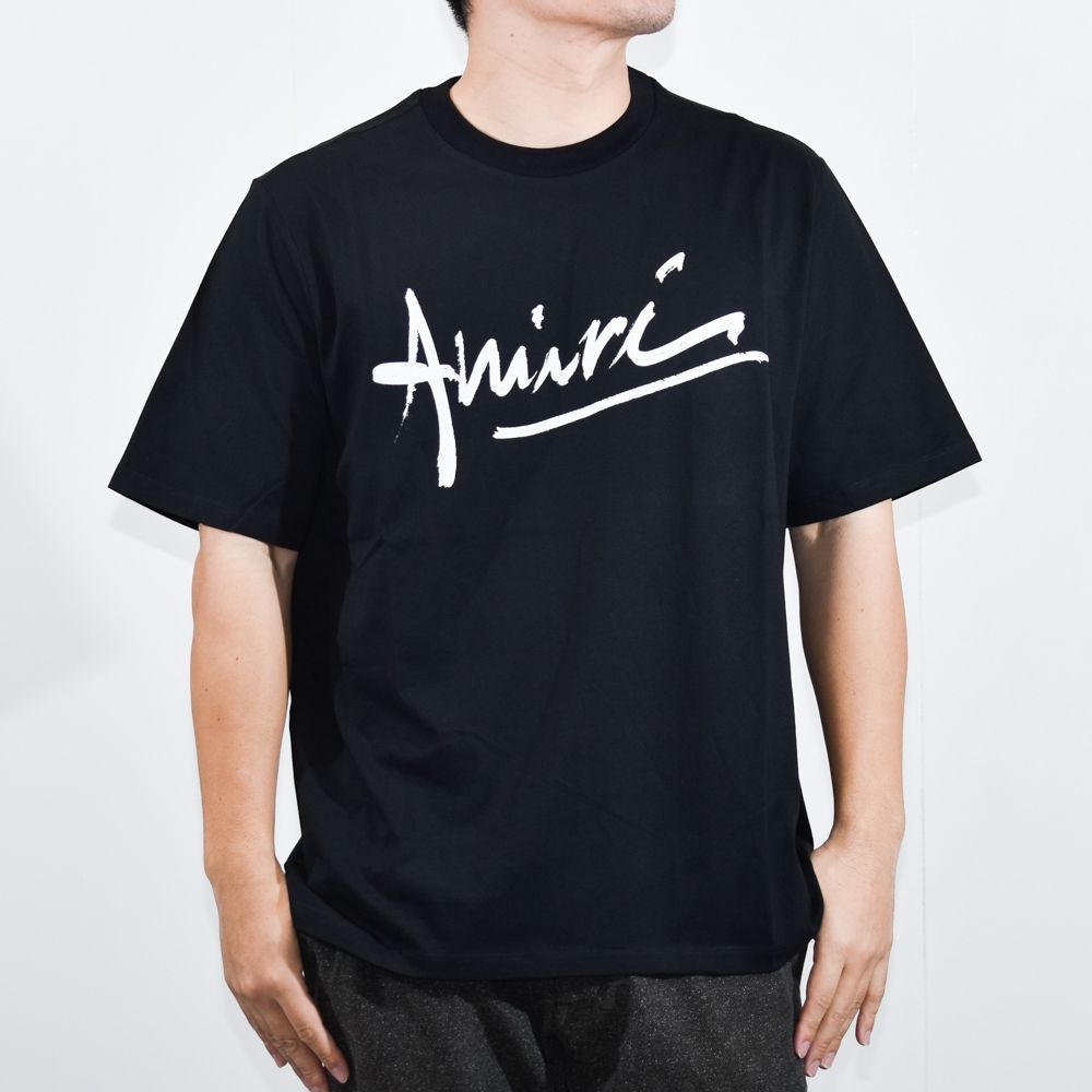 ブラック AMIRI アミリ Tシャツ ロゴ メンズ AMIRI SCRIPT TEE